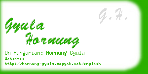 gyula hornung business card